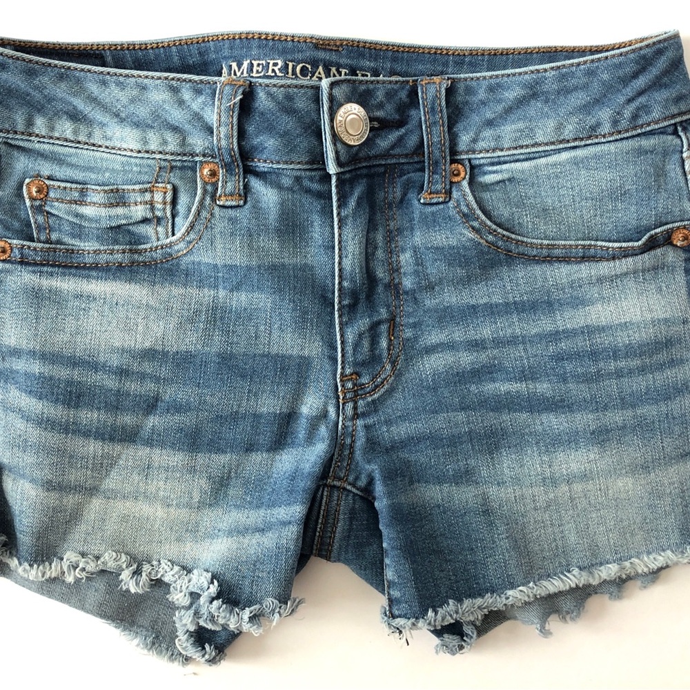 American Eagle Jean Shorts with Frayed Hem Size 2